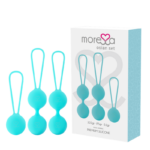 Imagen del artículo erótico MORESSA - OSIAN SET Osian One; 51 Gr / Osian Two; 101 Gr / Osian Three 85 gr PREMIUM SILICONA TURQUESA de MORESSA en la sección JUGUETES BIENESTAR |Juguetes para Mujeres|Bolas Chinas|Bolas Silicona de Millenial Sexshop.