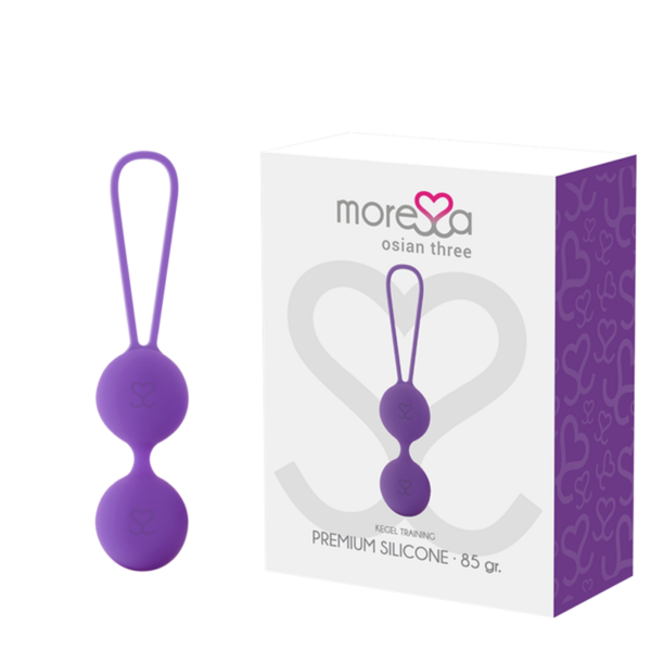 Imagen del artículo erótico MORESSA - OSIAN THREE ENTRENAMIENTO SUELO PELVICO 85 gr PREMIUM SILICONA LILA de MORESSA en la sección JUGUETES BIENESTAR |Juguetes para Mujeres|Bolas Chinas|Bolas Silicona de Millenial Sexshop.
