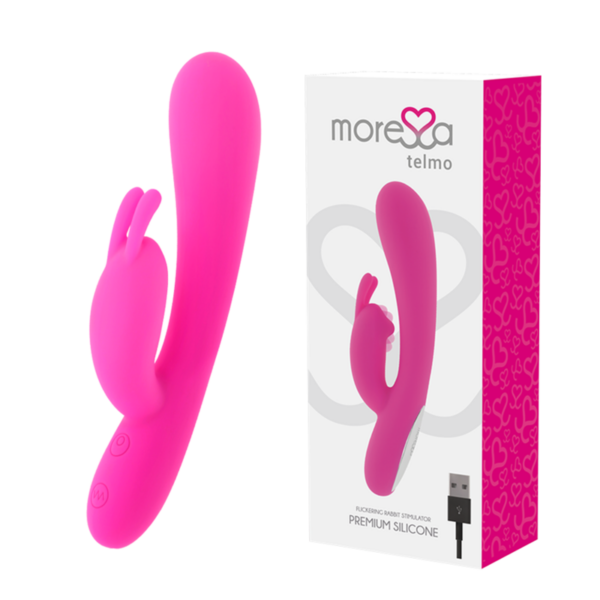 Imagen del artículo erótico MORESSA - TELMO TICKLING CLITORIAL PREMIUM SILICONE RECARGABLE de MORESSA en la sección JUGUETES BIENESTAR |Vibradores|Vibradores Clasicos anales o vaginales de Millenial Sexshop.