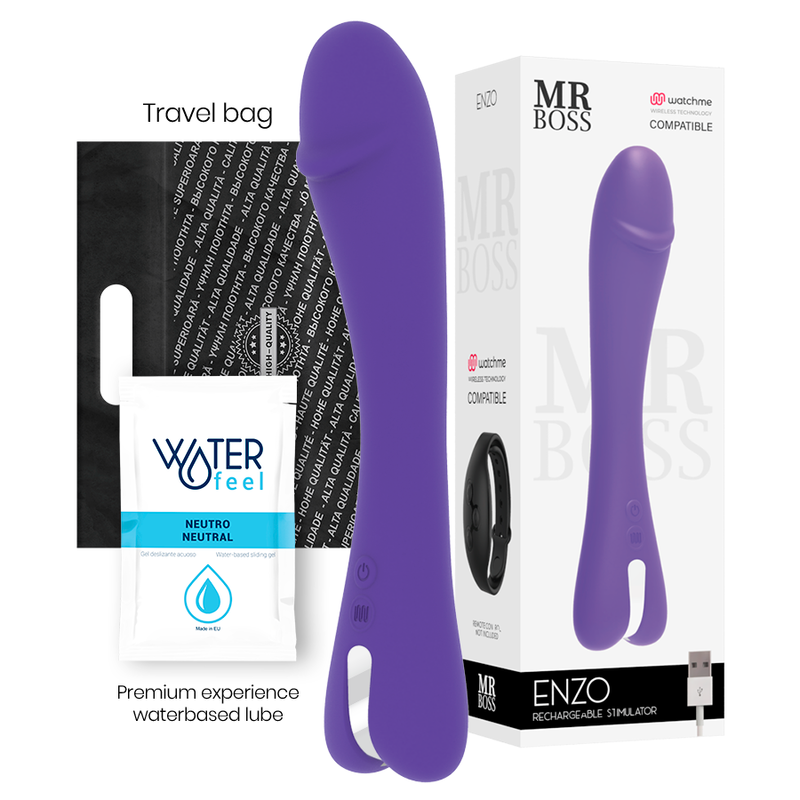 Imagen del artículo erótico MR BOSS - ENZO VIBRADOR COMPATIBLE CON WATCHME WIRELESS TECHNOLOGY de MR. BOSS en la sección JUGUETES BIENESTAR |Vibradores|Vibradores control remoto de Millenial Sexshop.