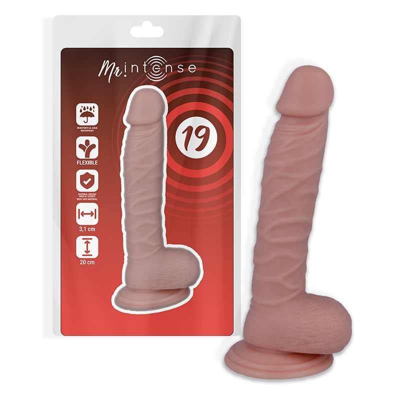 Imagen del artículo erótico MR INTENSE - 19 PENE REALÍSTICO 20 CM -O- 3.1 CM de MR. INTENSE en la sección JUGUETES BIENESTAR |Dildos sin Vibración|Penes realisticos de Millenial Sexshop.