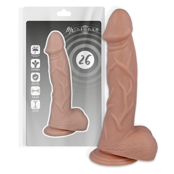 Imagen del artículo erótico MR INTENSE - 26 PENE REALÍSTICO 22 CM -O- 4.4 CM de MR. INTENSE en la sección JUGUETES BIENESTAR |Dildos sin Vibración|Penes realisticos de Millenial Sexshop.