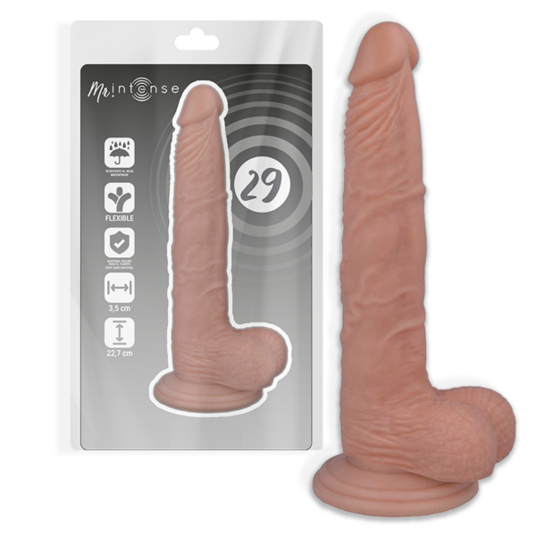 Imagen del artículo erótico MR INTENSE - 29 PENE REALÍSTICO 22.7 CM -O- 3.5 CM de MR. INTENSE en la sección JUGUETES BIENESTAR |Dildos sin Vibración|Penes realisticos de Millenial Sexshop.