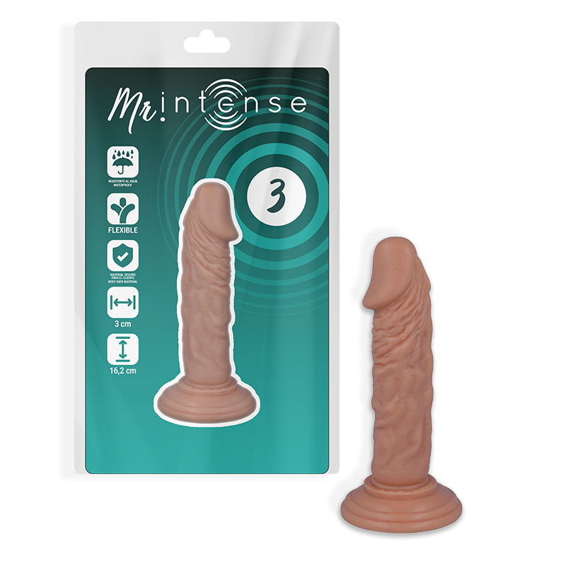 Imagen del artículo erótico MR INTENSE - 3 PENE REALÍSTICO 16.2 CM -O- 3 CM de MR. INTENSE en la sección JUGUETES BIENESTAR |Dildos sin Vibración|Penes realisticos de Millenial Sexshop.