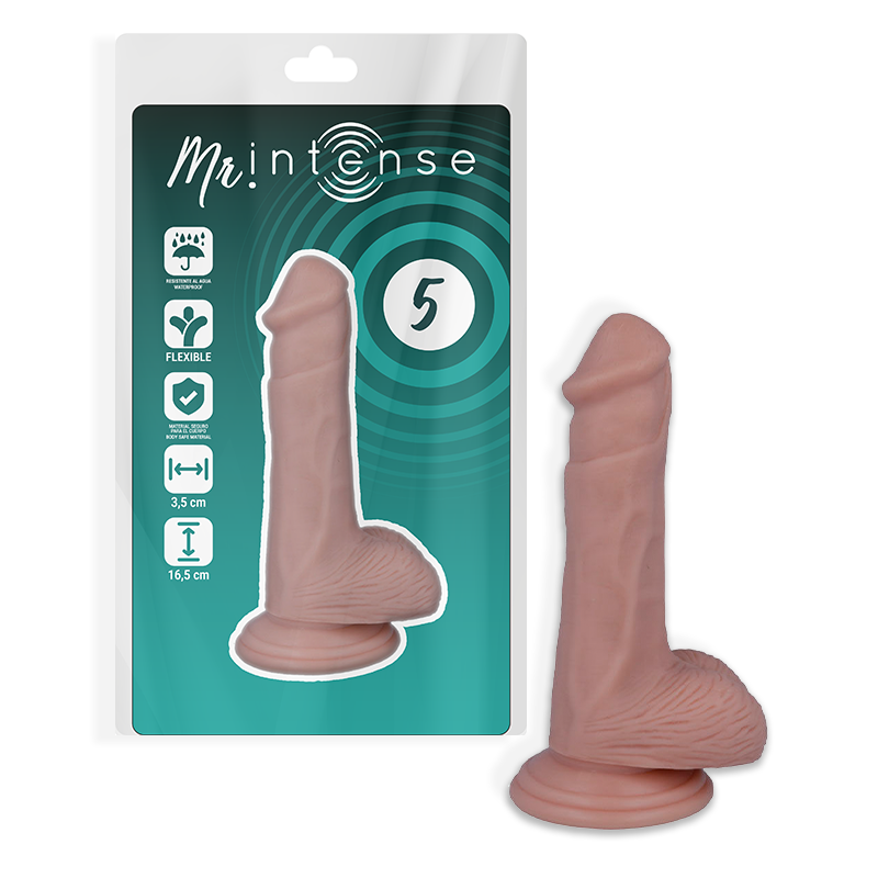 Imagen del artículo erótico MR INTENSE - 5 PENE REALÍSTICO 16.5 CM -O- 3.5 CM de MR. INTENSE en la sección JUGUETES BIENESTAR |Dildos sin Vibración|Penes realisticos de Millenial Sexshop.