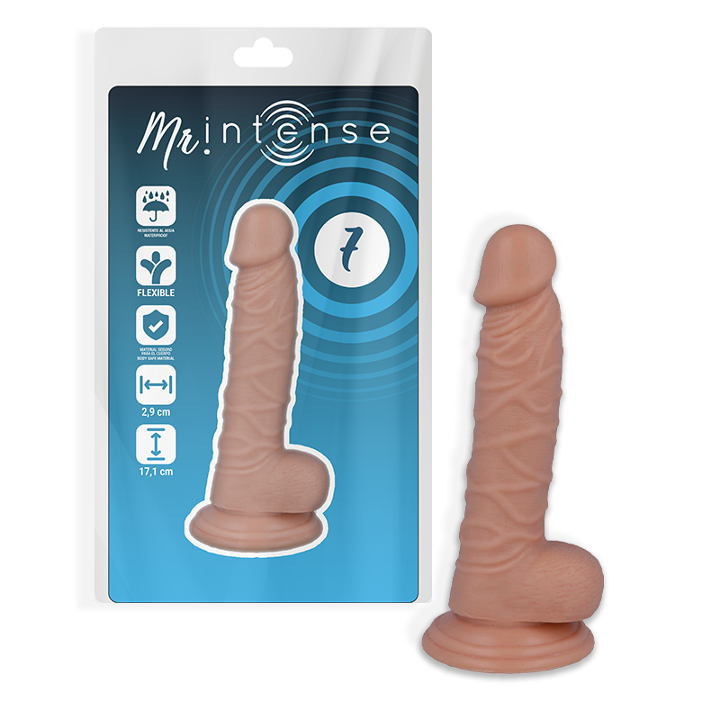 Imagen del artículo erótico MR INTENSE - 7 PENE REALÍSTICO 17.1 CM -O- 2.9 CM de MR. INTENSE en la sección JUGUETES BIENESTAR |Dildos sin Vibración|Penes realisticos de Millenial Sexshop.