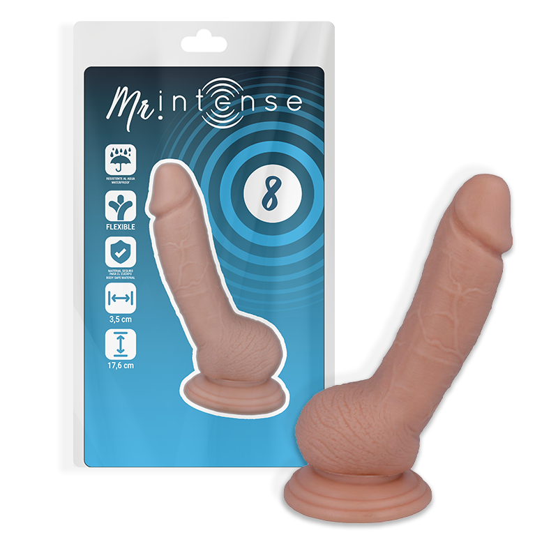 Imagen del artículo erótico MR INTENSE - 8 PENE REALÍSTICO 17.6 CM -O- 3.5 CM de MR. INTENSE en la sección JUGUETES BIENESTAR |Dildos sin Vibración|Penes realisticos de Millenial Sexshop.