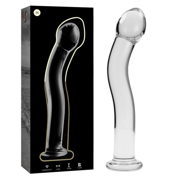 Imagen del artículo erótico NEBULA SERIES BY IBIZA - MODELO 18 DILDO CRISTAL TRANSPARENTE 18.5 CM -O- 3.5 CM de NEBULA SERIES BY IBIZA en la sección JUGUETES BIENESTAR |Dildos sin Vibración de Millenial Sexshop.