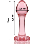 NEBULA SERIES BY IBIZA - MODELO 2 PLUG CRISTAL ROSA 11 CM -O- 3.5 CM - Imagen 3