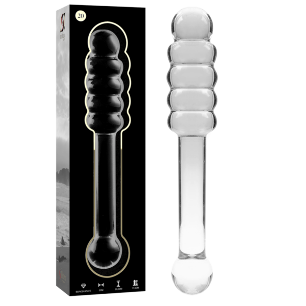 Imagen del artículo erótico NEBULA SERIES BY IBIZA - MODELO 20 DILDO CRISTAL TRANSPARENTE 20.5 CM -O- 3 CM de NEBULA SERIES BY IBIZA en la sección JUGUETES BIENESTAR |Dildos sin Vibración de Millenial Sexshop.
