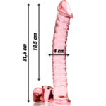 NEBULA SERIES BY IBIZA - MODELO 23 DILDO CRISTAL ROSA 21.5 CM -O- 4 CM - Imagen 3