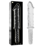 Imagen del artículo erótico NEBULA SERIES BY IBIZA - MODELO 24 DILDO CRISTAL TRANSPARENTE 28.5 CM -O- 5 CM de NEBULA SERIES BY IBIZA en la sección JUGUETES BIENESTAR |Dildos sin Vibración de Millenial Sexshop.