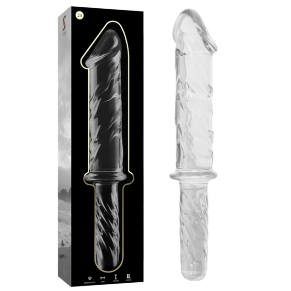 Imagen del artículo erótico NEBULA SERIES BY IBIZA - MODELO 24 DILDO CRISTAL TRANSPARENTE 28.5 CM -O- 5 CM de NEBULA SERIES BY IBIZA en la sección JUGUETES BIENESTAR |Dildos sin Vibración de Millenial Sexshop.
