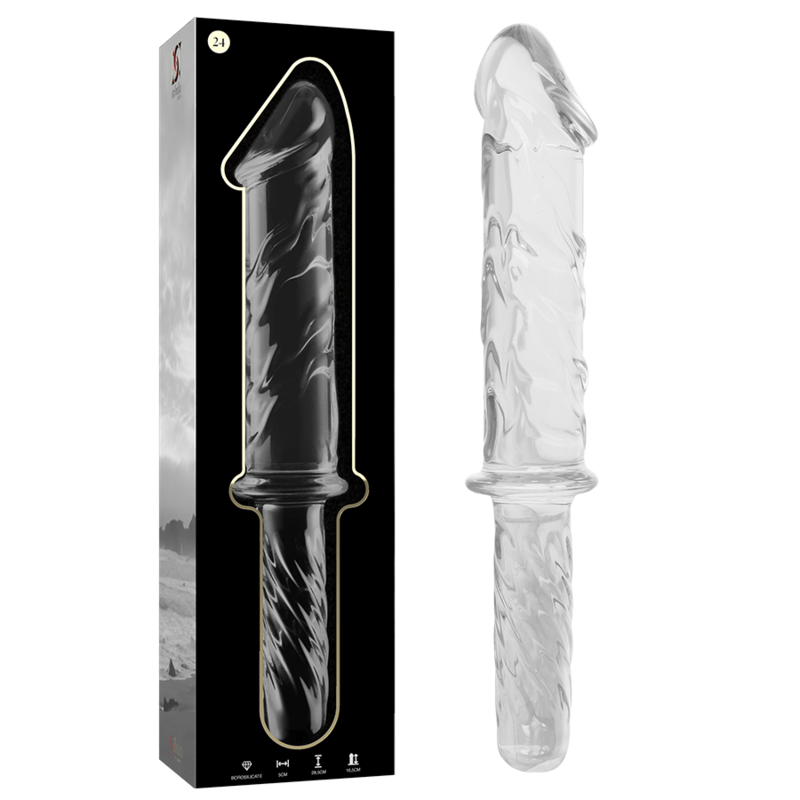 Imagen del artículo erótico NEBULA SERIES BY IBIZA - MODELO 24 DILDO CRISTAL TRANSPARENTE 28.5 CM -O- 5 CM de NEBULA SERIES BY IBIZA en la sección JUGUETES BIENESTAR |Dildos sin Vibración de Millenial Sexshop.