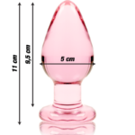 NEBULA SERIES BY IBIZA - MODELO 3 PLUG CRISTAL ROSA 11 CM -O- 5 CM - Imagen 3