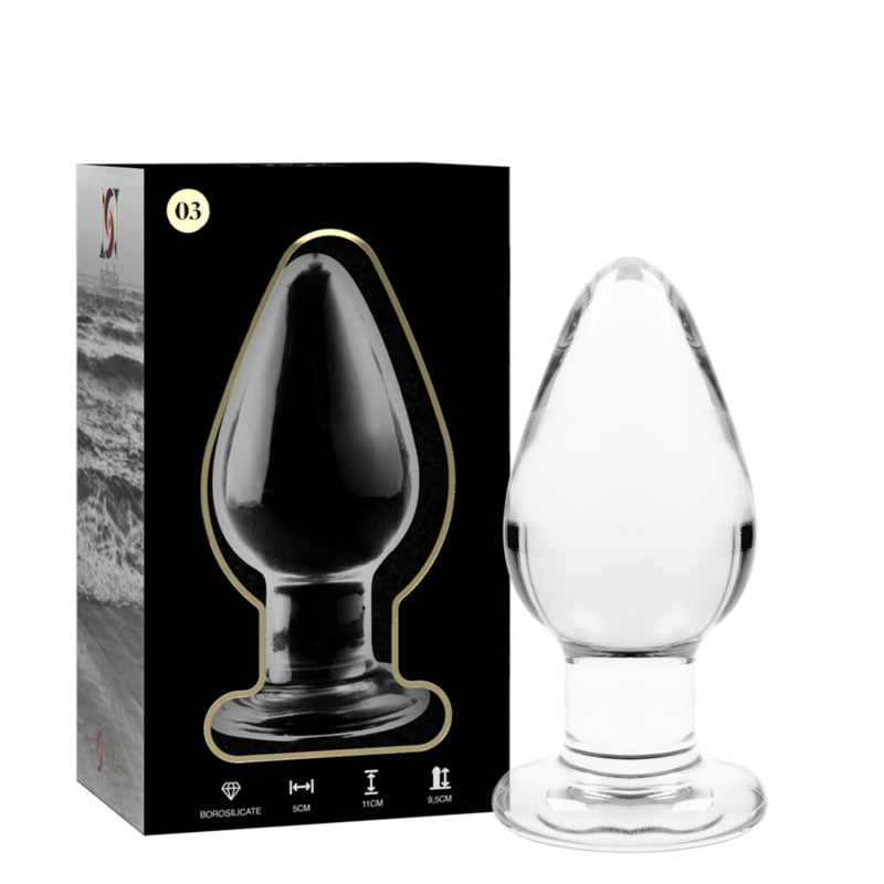 Imagen del artículo erótico NEBULA SERIES BY IBIZA - MODELO 3 PLUG CRISTAL TRANSPARENTE 11 CM -O- 5 CM de NEBULA SERIES BY IBIZA en la sección JUGUETES BIENESTAR |Anal|Plugs Anales de Millenial Sexshop.