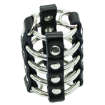 Imagen del artículo erótico OHMAMA FETISH - JAULA PENE CON ANILLAS METALICAS Y CORREAS PIEL de OHMAMA FETISH en la sección BDSM & BONDAGE |Artículos BDSM|Correas para Pene Fetish de Millenial Sexshop.