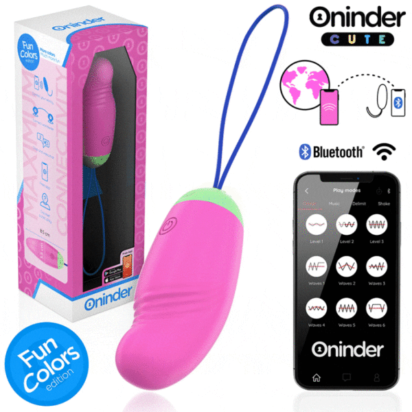 Imagen del artículo erótico ONINDER CUTE - LOVE PLEASURE HUEVO VIBRO-ROTADOR 360 SILICONA - APP MUNDIAL GRATUITA de ONINDER CUTE en la sección JUGUETES BIENESTAR |Juguetes para Mujeres|Estimuladores|Huevos vibradores de Millenial Sexshop.