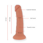 ONINDER - LARGE BOGOTÁ DILDO VIBRADOR 9 VELOCIDADES NATURAL 22 CM -O- 4.5 CM - APP GRATUITA - Imagen 3