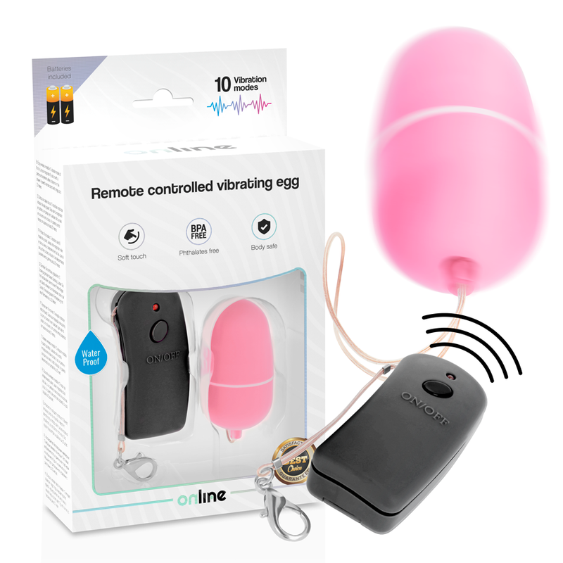 Imagen del artículo erótico ONLINE - HUEVO VIBRADOR CON MANDO CONTROL REMOTO ROSA de ONLINE en la sección JUGUETES BIENESTAR |Vibradores|Vibradores control remoto de Millenial Sexshop.