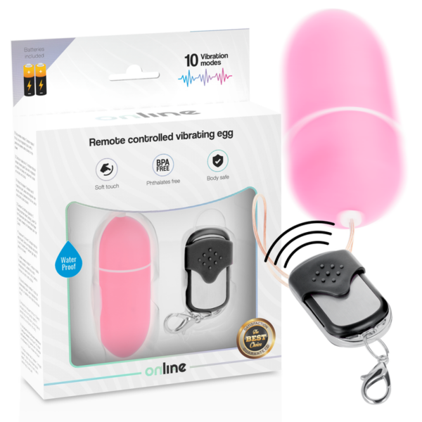 Imagen del artículo erótico ONLINE - HUEVO VIBRADOR CONTROL REMOTO L ROSA de ONLINE en la sección JUGUETES BIENESTAR |Vibradores|Vibradores control remoto de Millenial Sexshop.