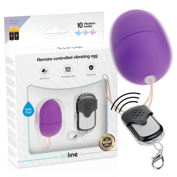 Imagen del artículo erótico ONLINE - HUEVO VIBRADOR CONTROL REMOTO S LILA de ONLINE en la sección JUGUETES BIENESTAR |Vibradores|Vibradores control remoto de Millenial Sexshop.