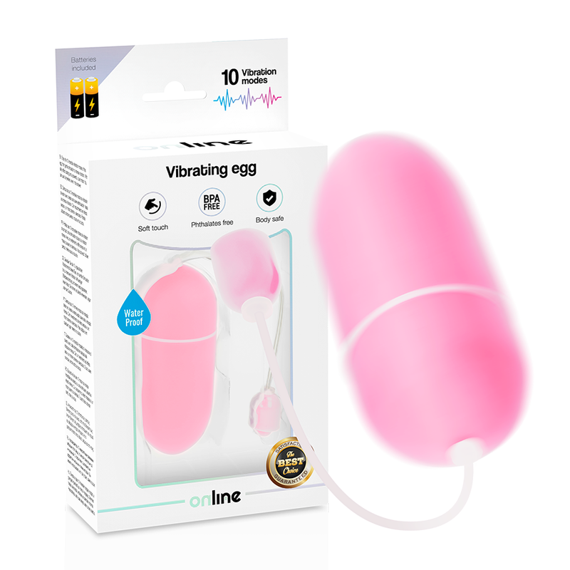 Imagen del artículo erótico ONLINE - HUEVO VIBRADOR WATERPROOF ROSA de ONLINE en la sección JUGUETES BIENESTAR |Vibradores|Vibradores control remoto de Millenial Sexshop.