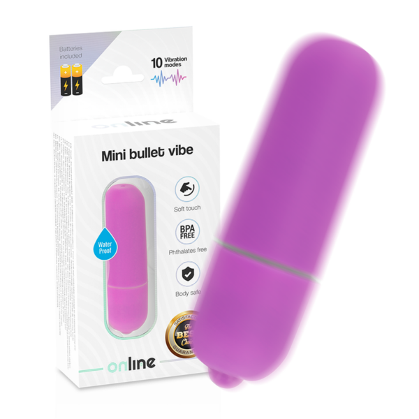 Imagen del artículo erótico ONLINE - MINI BALA VIBRADORA LILA de ONLINE en la sección JUGUETES BIENESTAR |Vibradores|Mini vibradores de Millenial Sexshop.