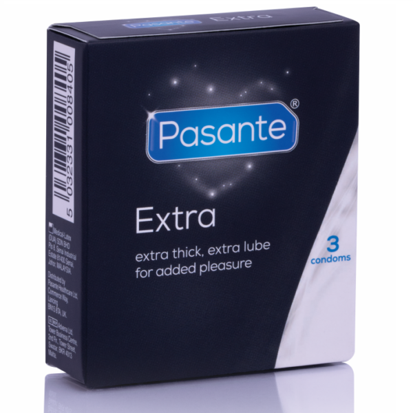 Imagen del artículo erótico PASANTE - EXTRA PRESERVATIVO EXTRA GRUESOS 3 UNIDADES de PASANTE en la sección PRESERVATIVOS |Extra Seguros de Millenial Sexshop.