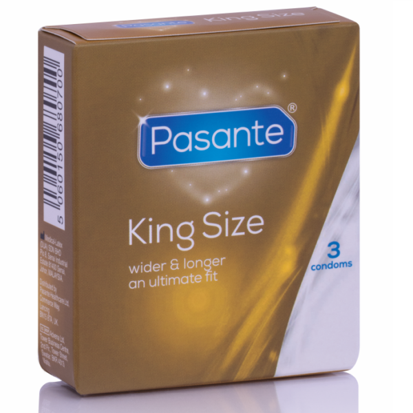 Imagen del artículo erótico PASANTE - PRESERVATIVOS KING MS LARGOS Y ANCHOS 3 UNIDADES de PASANTE en la sección PRESERVATIVOS |Normales de Millenial Sexshop.