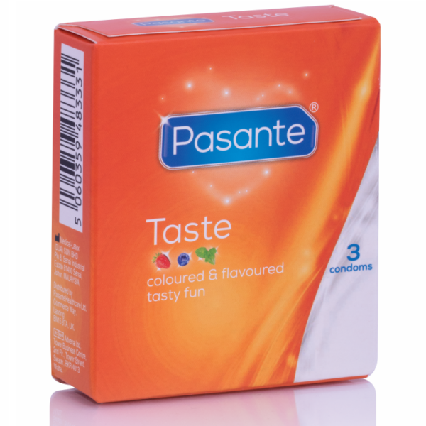 Imagen del artículo erótico PASANTE - PRESERVATIVOS SABORES 3 UNIDADES de PASANTE en la sección PRESERVATIVOS |Sabores de Millenial Sexshop.
