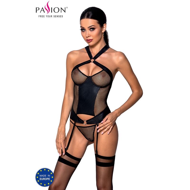 Imagen del artículo erótico PASSION - AMANDA CORSET CUERO ECOLOGICO L/XL de PASSION WOMAN en la sección MODA & LENCERÍA|Lencería Mujer|Lencería Picante|Corsets de Millenial Sexshop.