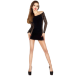 Imagen del artículo erótico PASSION - WOMAN BS025 BODYSTOCKING ESTILO VESTIDO NEGRO TALLA ÚNICA de PASSION WOMAN BODYSTOCKINGS en la sección MODA & LENCERÍA|Lencería Mujer|Lencería Picante|Vestidos Sexys de Millenial Sexshop.