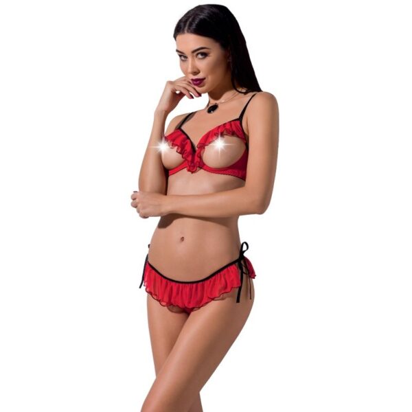 Imagen del artículo erótico PASSION - WOMAN CHERRY SET S/M de PASSION WOMAN SETS en la sección MODA & LENCERÍA|Lencería Mujer|Lencería Picante|Conjunto de lencería sexy de Millenial Sexshop.
