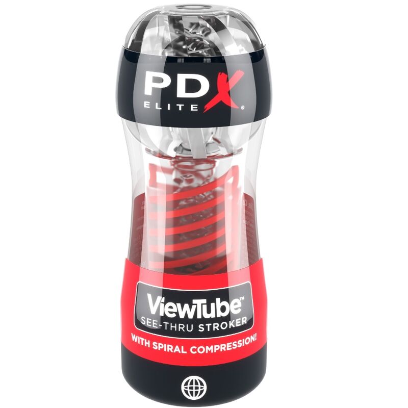 Imagen del artículo erótico PDX ELITE - MASTURBADOR STROKER VIEWTUBE 2 COMPRESION ESPIRAL TRANSPARENTE de PDX ELITE en la sección JUGUETES BIENESTAR |Juguetes para Hombres|Masturbadores varios de Millenial Sexshop.