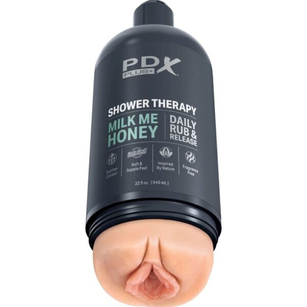 Imagen del artículo erótico PDX PLUS - MASTURBADOR STROKER DISEÑO DISCRETO DE BOTE CHAMPU MILK ME HONEY de PDX PLUS+ en la sección JUGUETES BIENESTAR |Juguetes para Hombres|Vaginas con vibración de Millenial Sexshop.