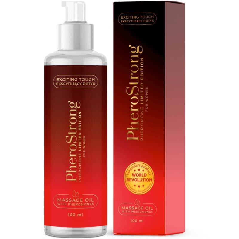 Imagen del artículo erótico PHEROSTRONG - ACEITE DE MASAJE LIMITED EDITION PARA MUJER 100 ML de PHEROSTRONG en la sección DROGUERÍA |Para Masajes|Aceites con Sabores de Millenial Sexshop.