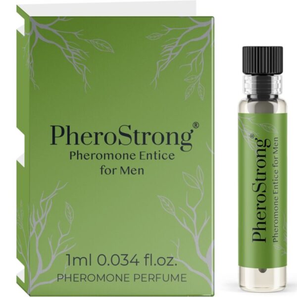 Imagen del artículo erótico PHEROSTRONG - PERFUME CON FEROMONAS ENTICE PARA HOMBRE 1 ML de PHEROSTRONG en la sección DROGUERÍA |Perfumes de Millenial Sexshop.