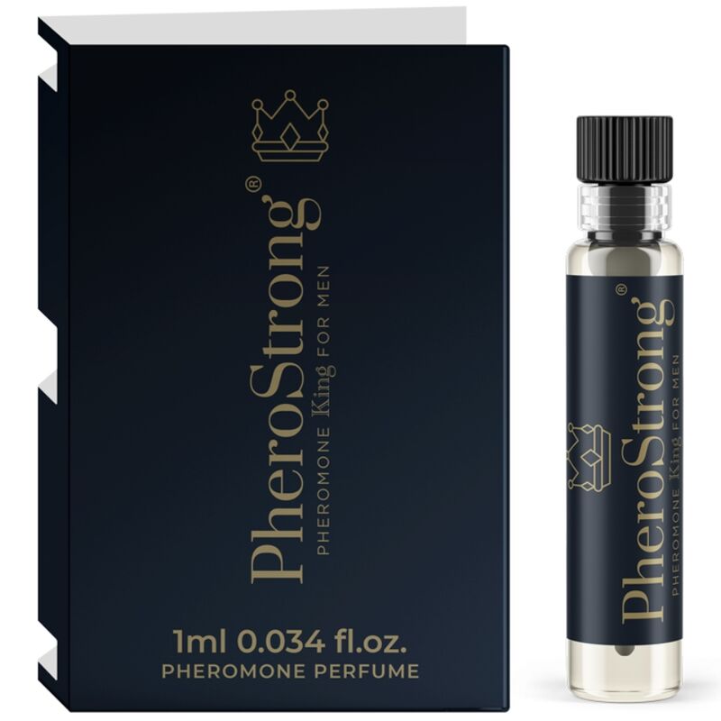 Imagen del artículo erótico PHEROSTRONG - PERFUME CON FEROMONAS KING PARA HOMBRE 1 ML de PHEROSTRONG en la sección DROGUERÍA |Perfumes de Millenial Sexshop.