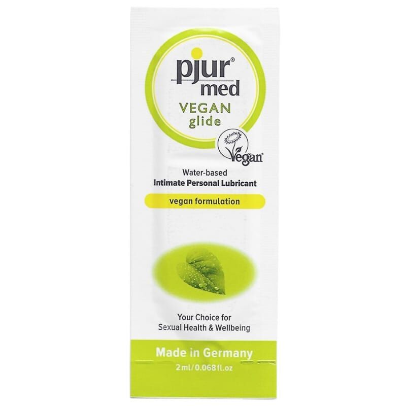 Imagen del artículo erótico PJUR - MED VEGAN GLIDE LUBRICANTE BASE AGUA 2 ML de PJUR en la sección DROGUERÍA |Lubricantes|Monodosis de Millenial Sexshop.
