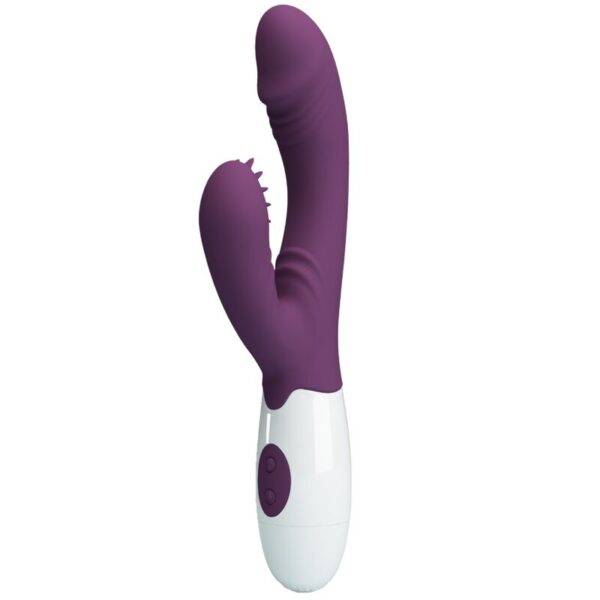 Imagen del artículo erótico PRETTY LOVE - ANDRE VIBRADOR RABBIT & ESTIMULADOR PUNTO G MORADO de PRETTY LOVE FLIRTATION en la sección JUGUETES BIENESTAR |Vibradores|Vibradores Rabbit de Millenial Sexshop.