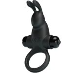 Imagen del artículo erótico PRETTY LOVE - ANILLO VIBRADOR + ESTIMULADOR RABBIT CLÍTORIS 10 VIBRACIONES NEGRO de PRETTY LOVE en la sección JUGUETES BIENESTAR |Juguetes para Hombres|Accesorios para el pene|Anillos Pene|Anillos con Vibración de Millenial Sexshop.