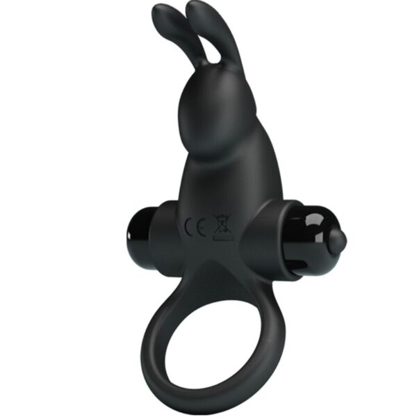 Imagen del artículo erótico PRETTY LOVE - ANILLO VIBRADOR + ESTIMULADOR RABBIT CLÍTORIS 10 VIBRACIONES NEGRO de PRETTY LOVE en la sección JUGUETES BIENESTAR |Juguetes para Hombres|Accesorios para el pene|Anillos Pene|Anillos con Vibración de Millenial Sexshop.
