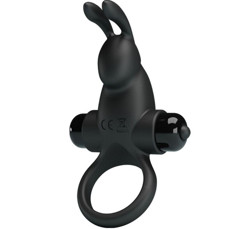 Imagen del artículo erótico PRETTY LOVE - ANILLO VIBRADOR + ESTIMULADOR RABBIT CLÍTORIS 10 VIBRACIONES NEGRO de PRETTY LOVE en la sección JUGUETES BIENESTAR |Juguetes para Hombres|Accesorios para el pene|Anillos Pene|Anillos con Vibración de Millenial Sexshop.