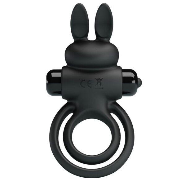 Imagen del artículo erótico PRETTY LOVE - ANILLO VIBRADOR III CONEJO PARA PENE NEGRO de PRETTY LOVE MALE en la sección JUGUETES BIENESTAR |Juguetes para Hombres|Accesorios para el pene|Anillos Pene|Anillos con Vibración de Millenial Sexshop.
