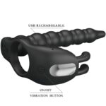PRETTY LOVE - BLACKNEY ANILLO PENE CON PLUG VIBRADOR NEGRO - Imagen 6