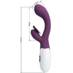 PRETTY LOVE - BUTTERFLY KISS VIBRADOR RABBIT & ESTIMULADOR PUNTO G MORADO - Imagen 3