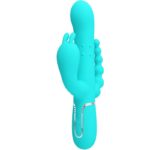 Imagen del artículo erótico PRETTY LOVE - CAMMY TRIPLE VIBRADOR RABBIT MULTIFUNCIÓN 4 EN 1 AZUL de PRETTY LOVE en la sección JUGUETES BIENESTAR |Vibradores|Vibradores Rabbit de Millenial Sexshop.