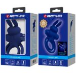 PRETTY LOVE - DAREY DOBLE ANILLO VIBRADOR RABBIT AZUL - Imagen 9