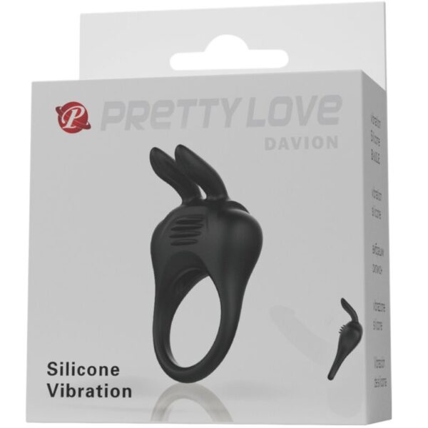 Imagen del artículo erótico PRETTY LOVE - DAVION ANILLO VIBRADOR RABBIT de PRETTY LOVE en la sección JUGUETES BIENESTAR |Juguetes para Hombres|Accesorios para el pene|Anillos Pene|Anillos con Vibración de Millenial Sexshop.